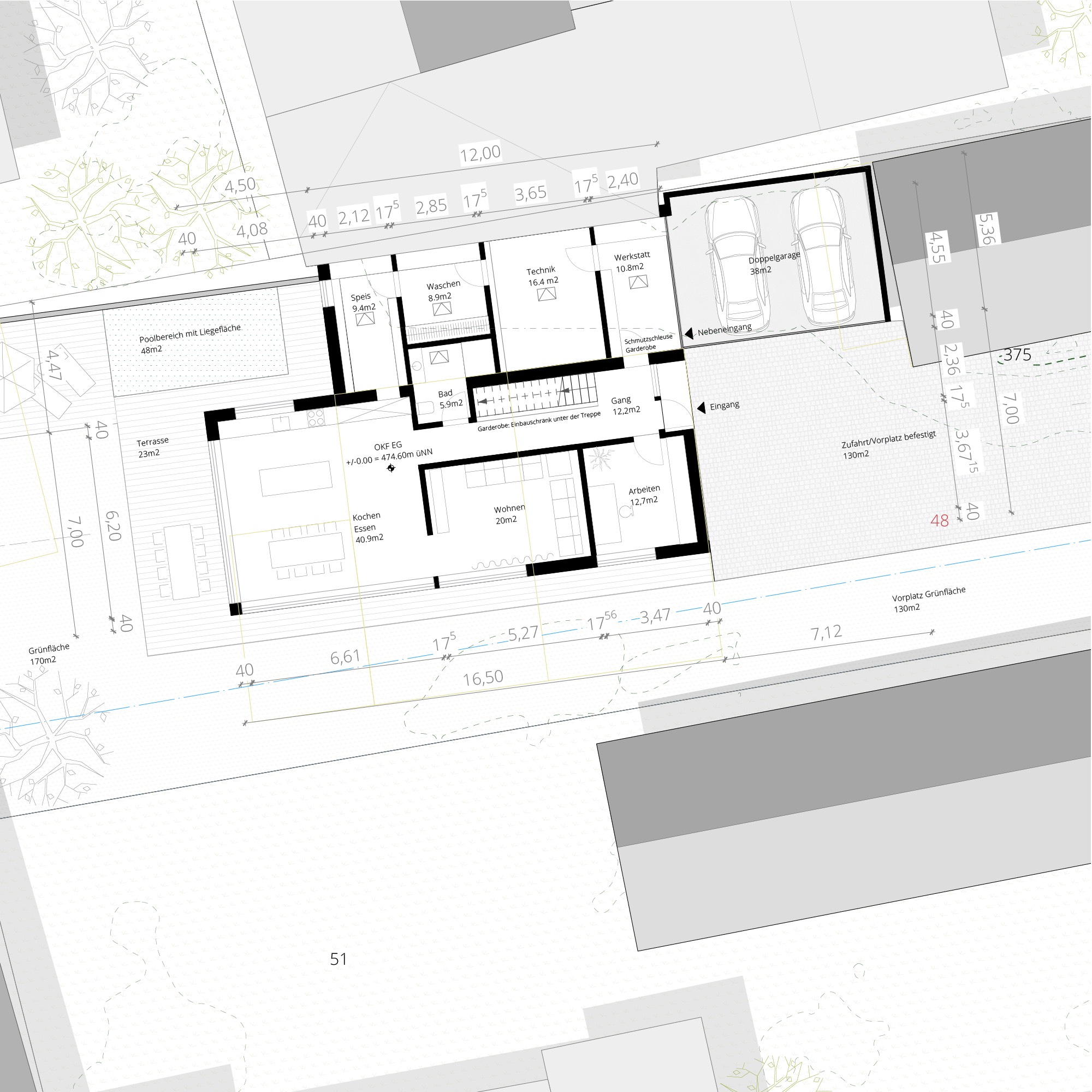 Entwurf A – Grundriss EG